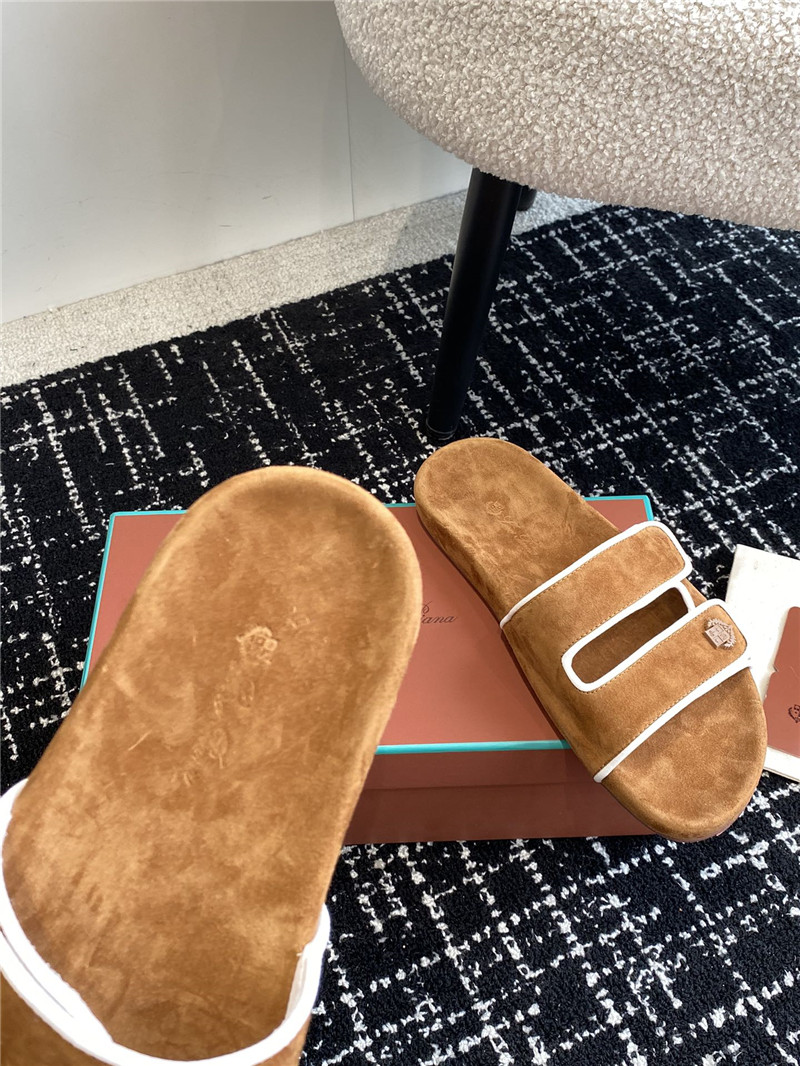 L0r0 P1ana waikiki brown velcro strap sandals