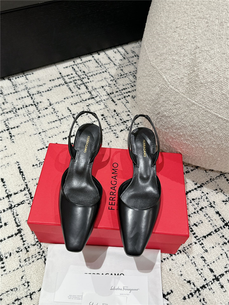 Ferragamo Cage Slingback Leather Pumps