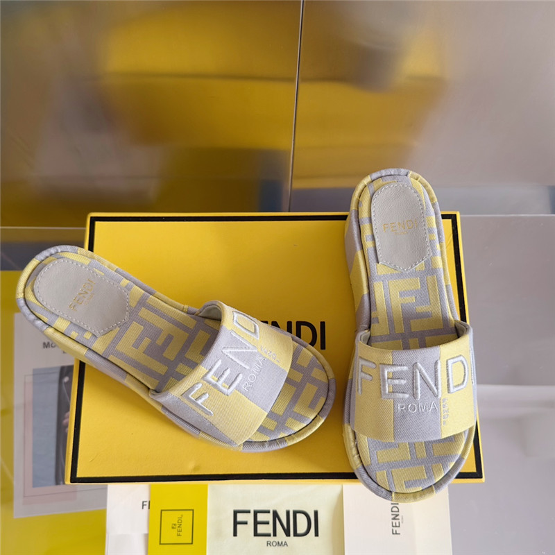F**di sunshine yellow platform sandals