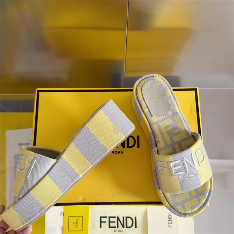 F**di sunshine yellow platform sandals