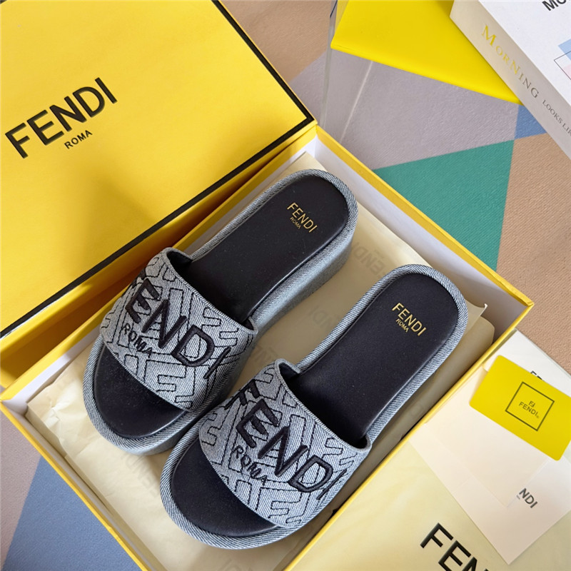 F**di sunshine blue platform sandals