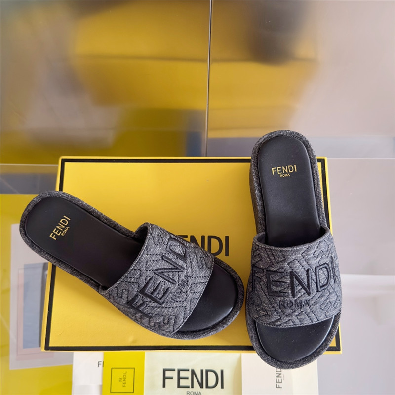 F**di sunshine gray platform sandals