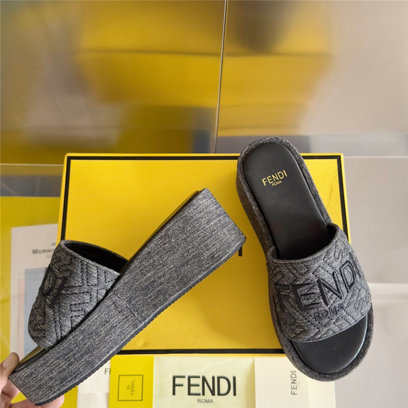F**di sunshine gray platform sandals