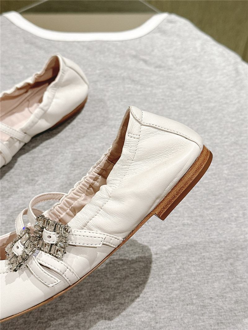 roger u1u1er strass leather ballerina flats