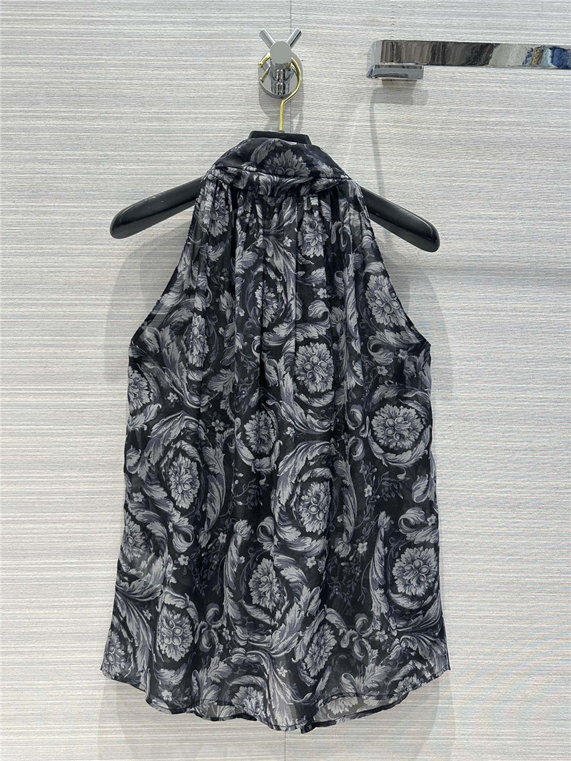 Versace positioning printed silk shirt replicas clothes