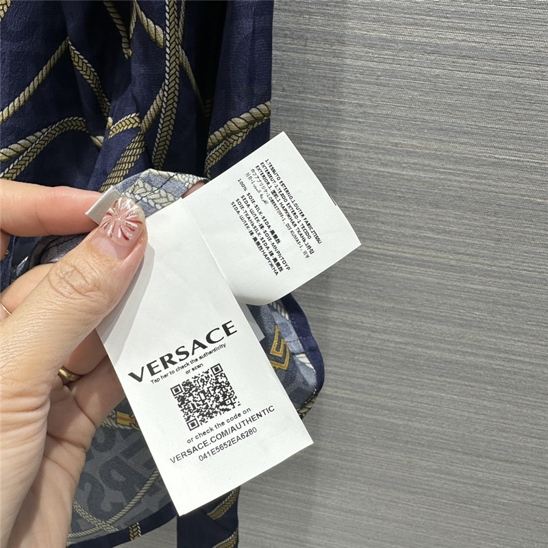 Versace chain print silk shirt replicas clothes
