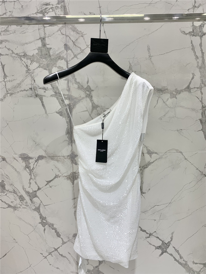 Y51 one-shoulder sequined mesh skirt replica d&g clothing