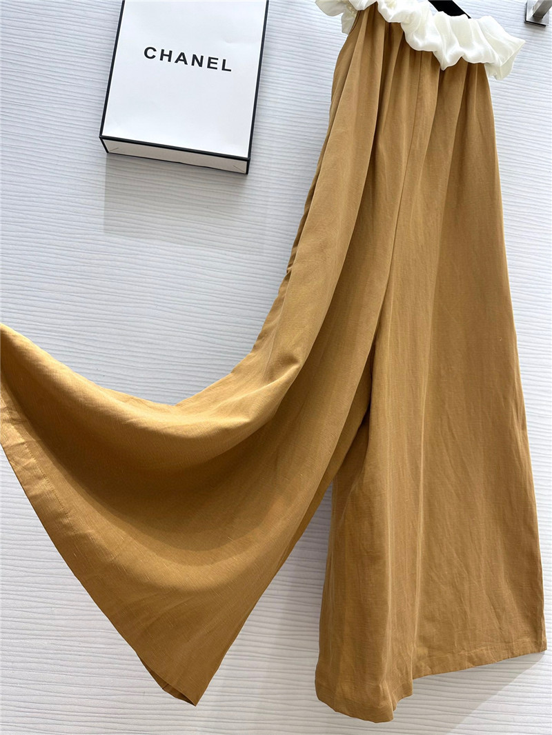 Ch**el one-shoulder silk and linen jumpsuit replica clothing