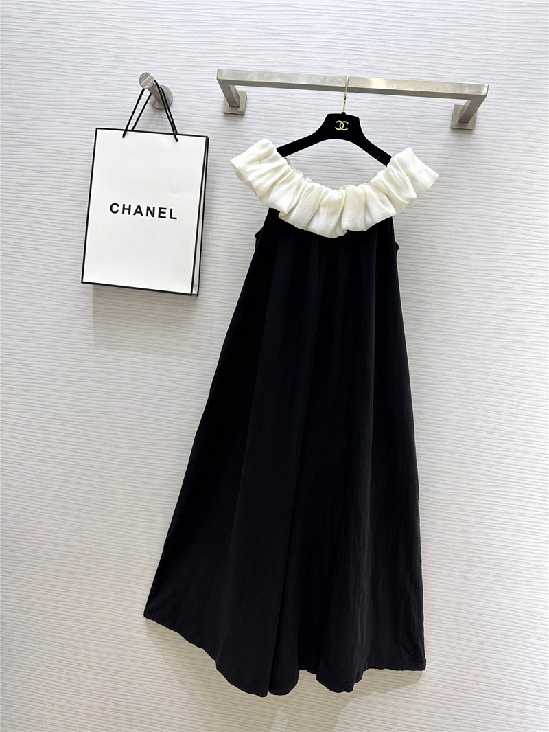 Ch**el one-shoulder silk and linen jumpsuit replica clothing
