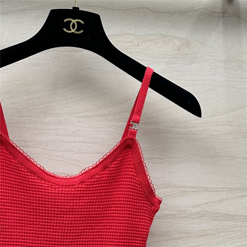 Ch**el waist knitted small camisole replicas clothes