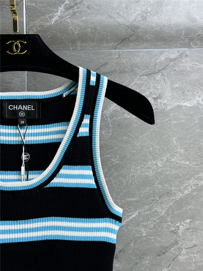 Ch**el contrast striped vest replicas clothes