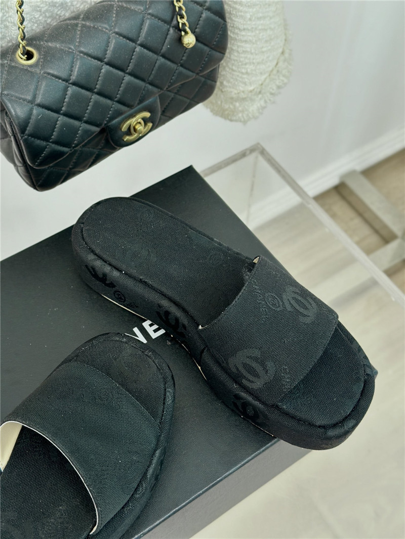 Ch**el platform black women¡¯s slippers