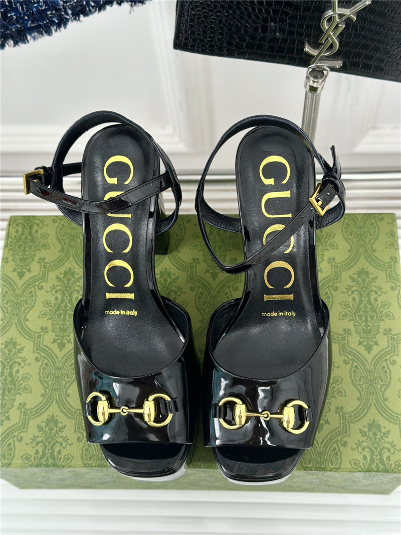 Gvc*1 women’s horsebit black platform sandals