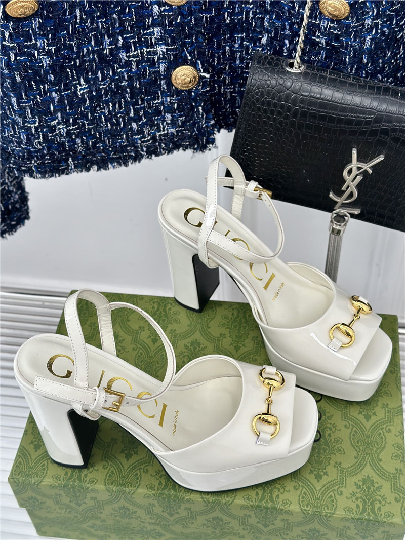 Gvc*1 women’s horsebit white platform sandals