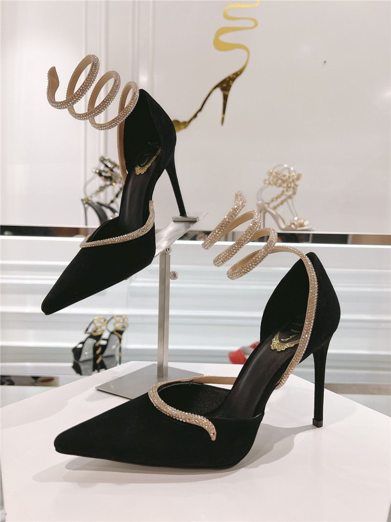 René Caovilla Cleo Wraparound Leather Pumps