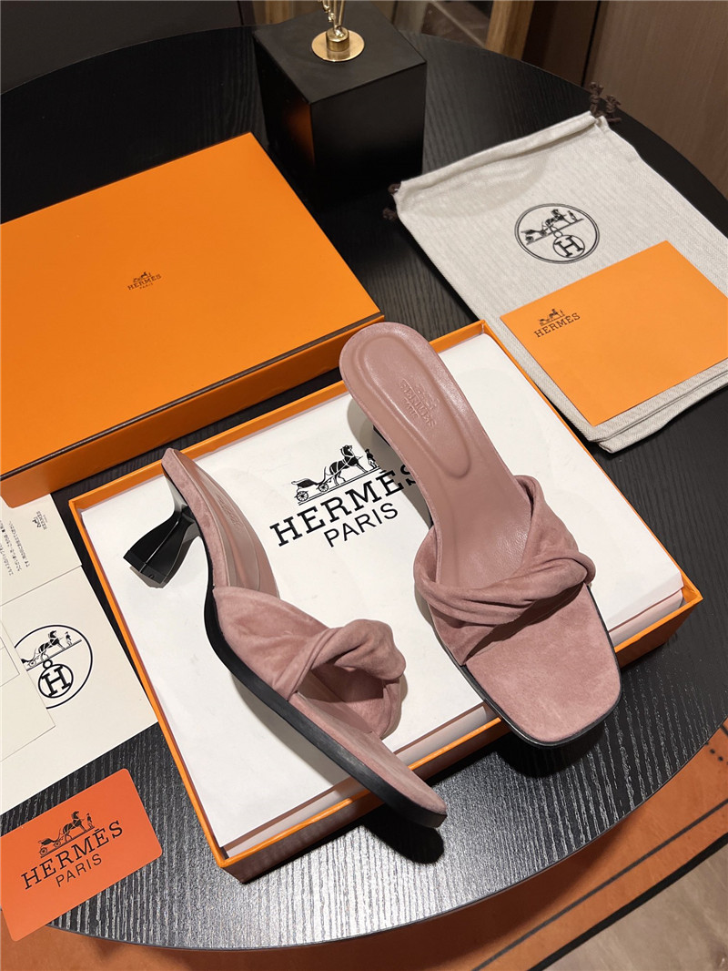 H**me5 pink suede giny 55 sandals