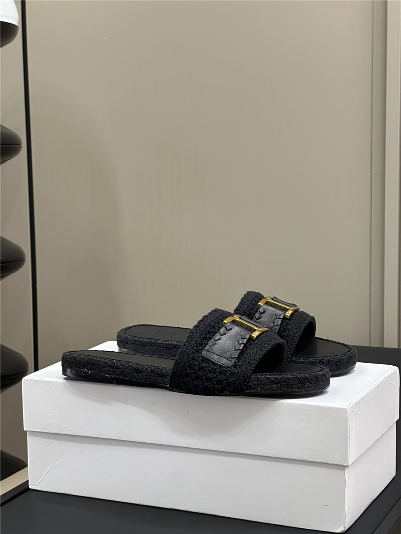 Chloé Black Woven Slide Mule Women