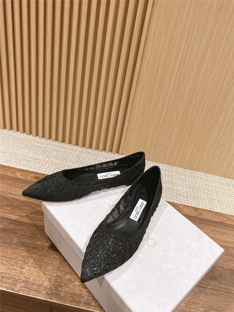 J1m*y Ch00 love mesh flats in black