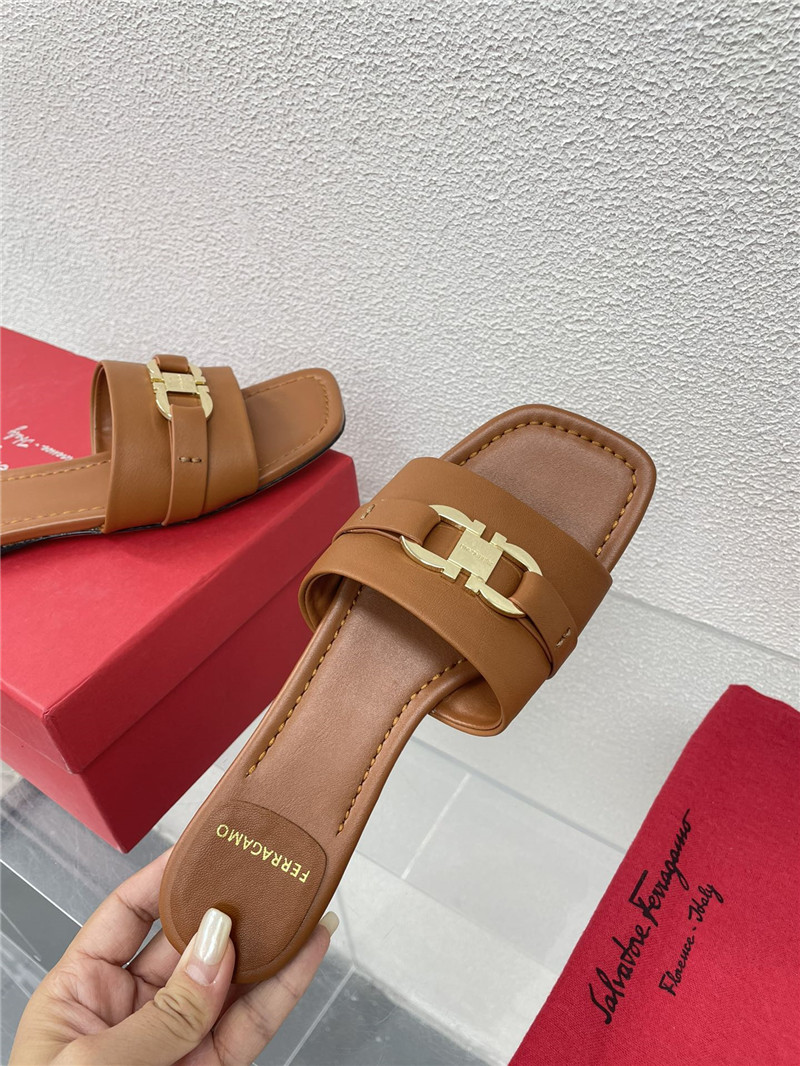 Salvatore Ferragamo flat slides replica shoes