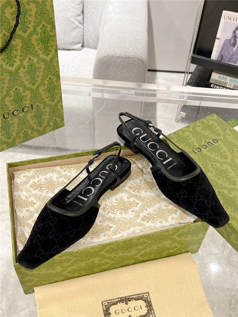 Gvc*1 gg-jacquard velvet slingback flats