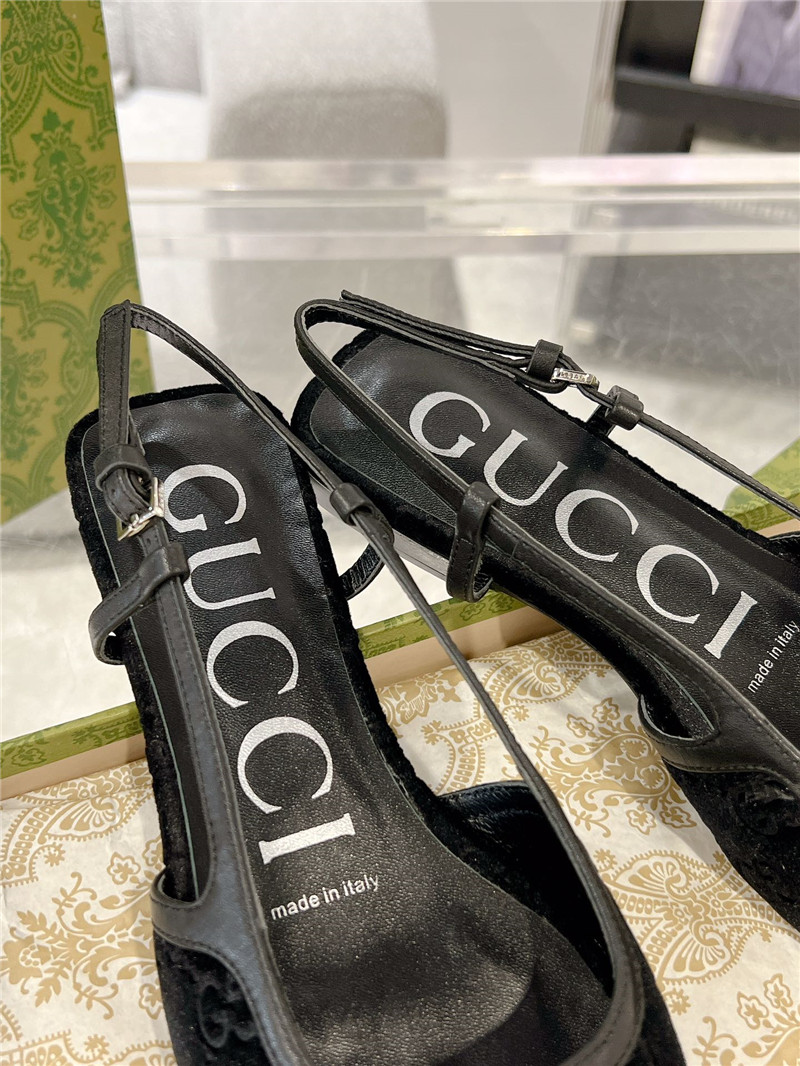 Gvc*1 gg-jacquard velvet slingback flats