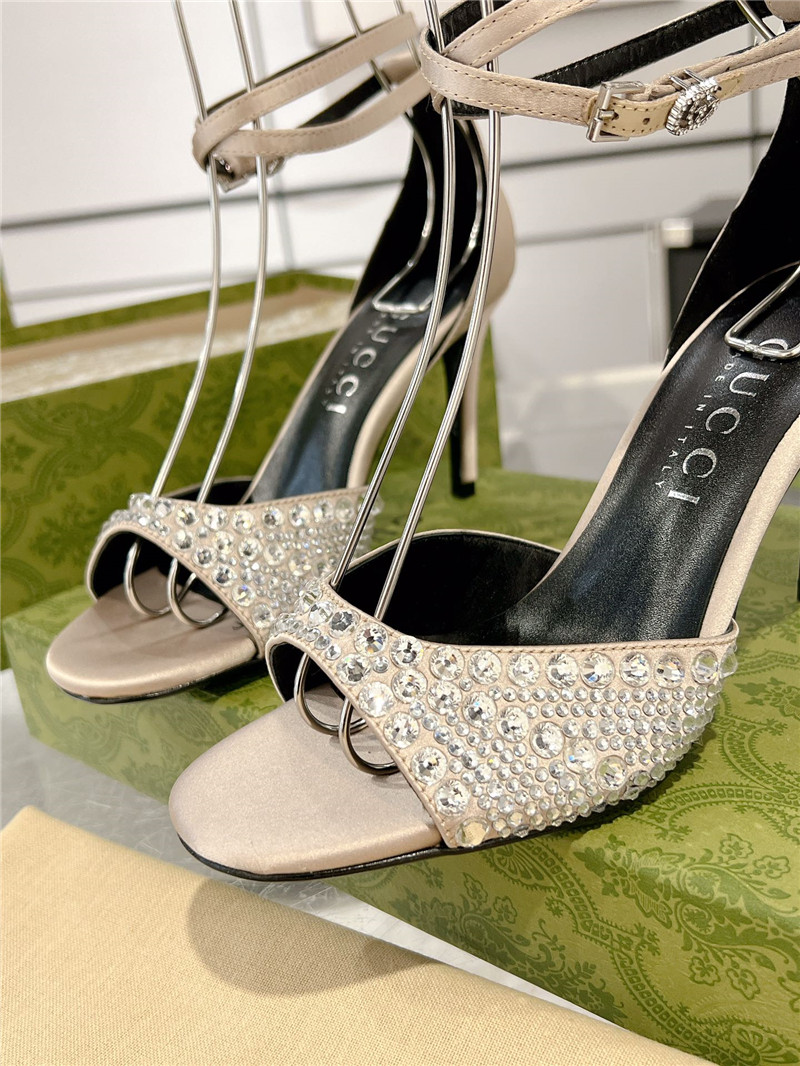 Gvc*1 rhinestone silk sandals replica designer shoes