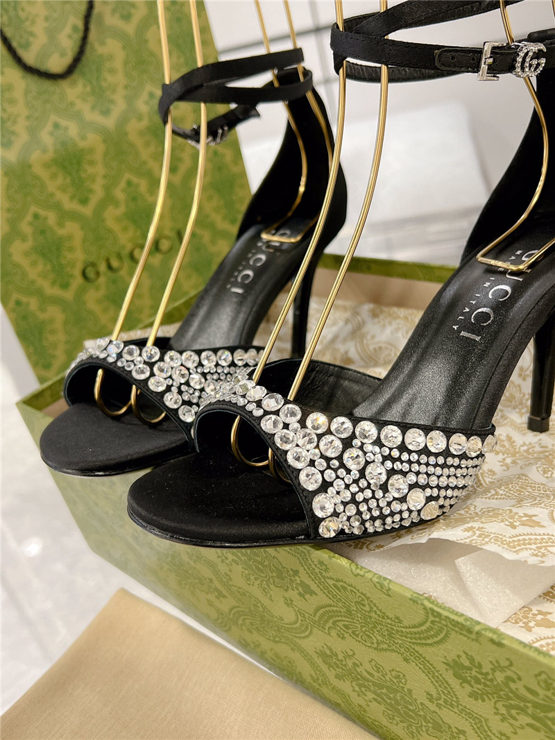 Gvc*1 rhinestone silk sandals replica designer shoes
