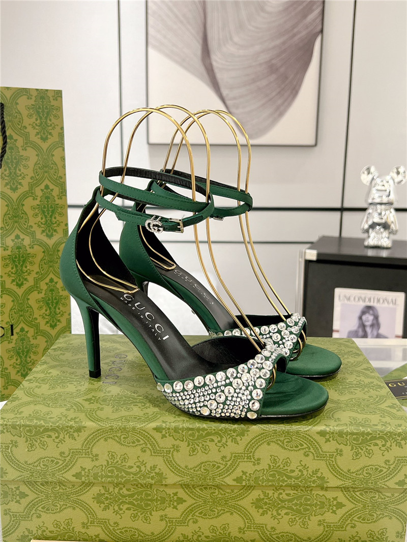 Gvc*1 rhinestone silk sandals replica designer shoes