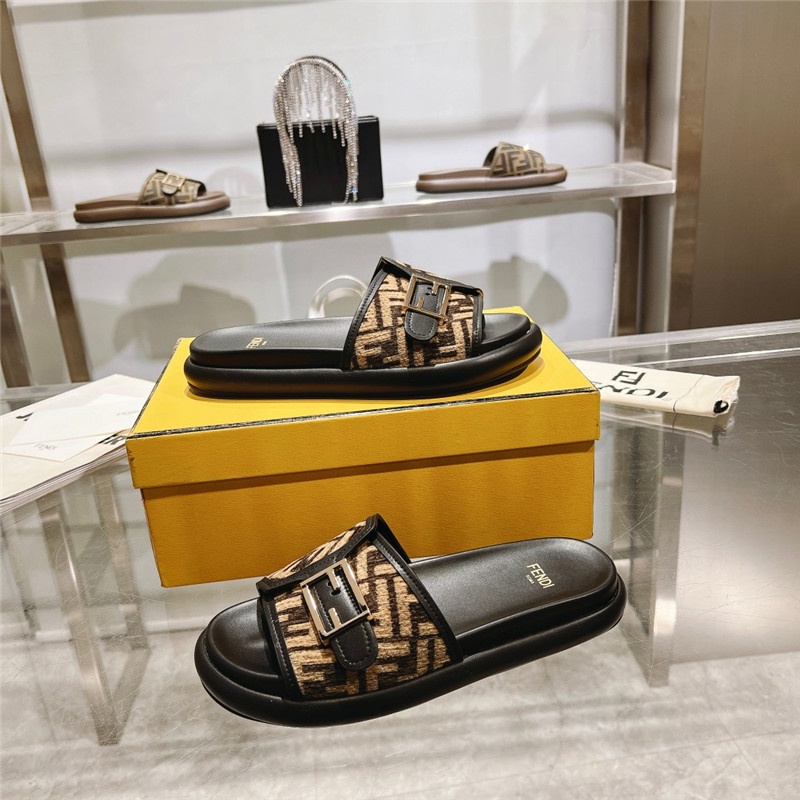 f**di double strap flat slippers Marg*e1a replica shoes