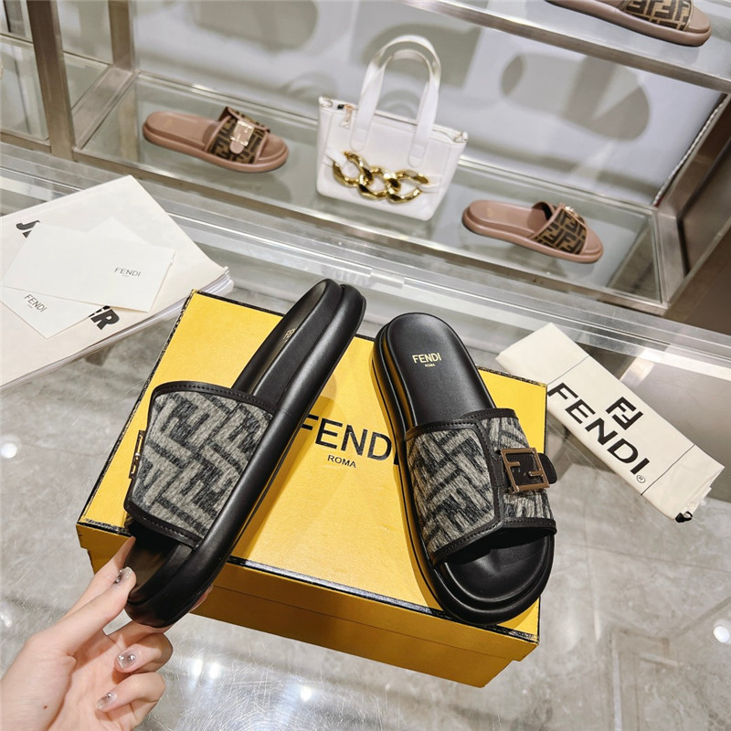f**di double strap flat slippers Marg*e1a replica shoes
