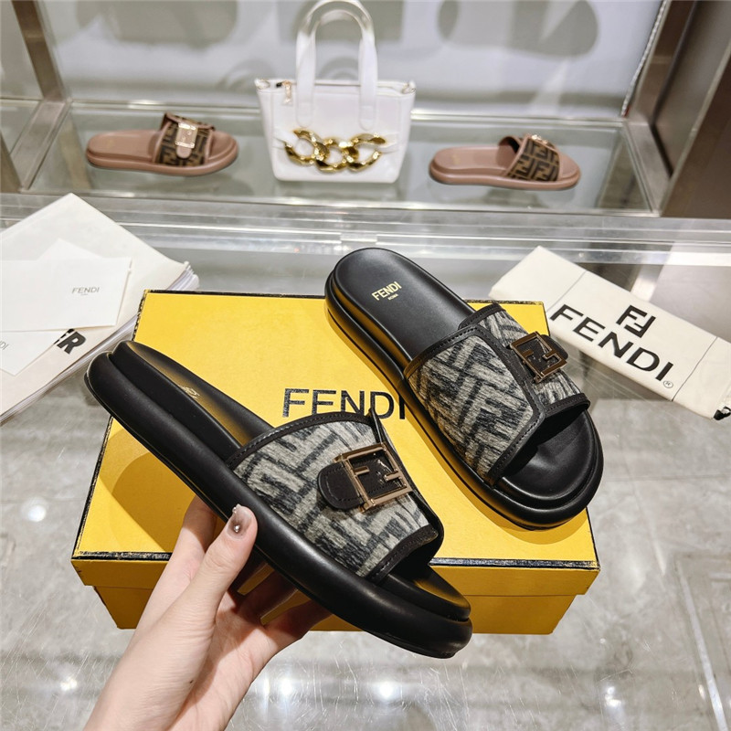 f**di double strap flat slippers Marg*e1a replica shoes