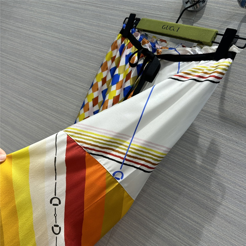 Gvc*1 patchwork printed silk trousers replica d&g clothing