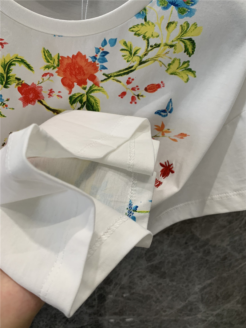 D10r floral print round neck short sleeve t-shirt replicas clothes