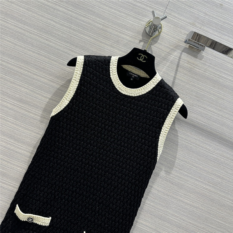 Ch**el embossed woven vest dress replica clothes