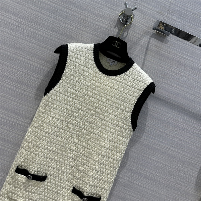 Ch**el embossed woven vest dress replica clothes