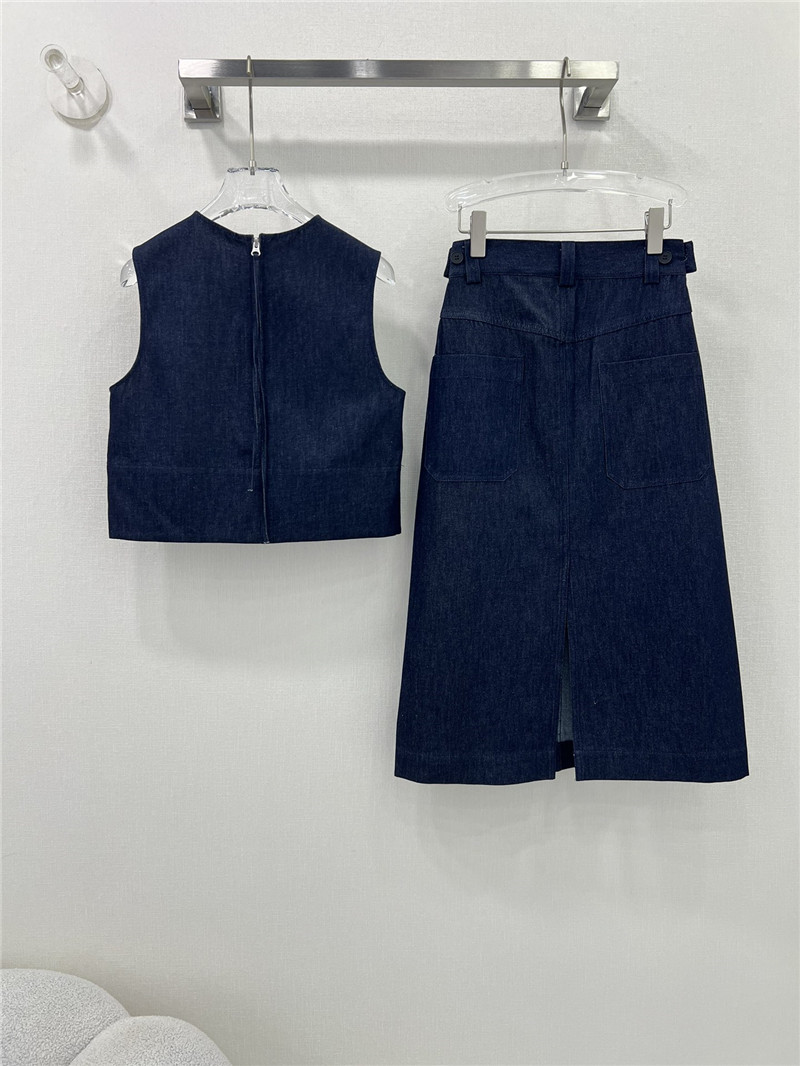 The R0w original color denim vest suit replicas clothes