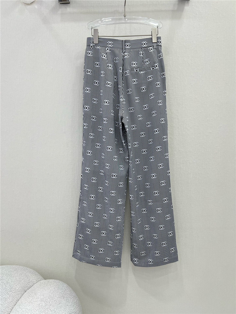 Ch**el new striped wide-leg pants replicas clothes