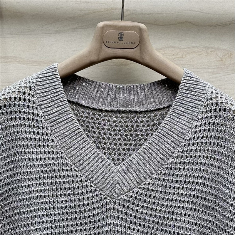 BC sparkling sequined linen knit top replica clothes