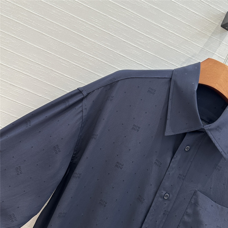 M1um1u letter jacquard silk shirt replica clothing sites