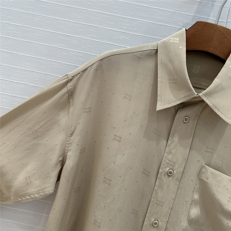 M1um1u letter jacquard silk shirt replica clothing sites