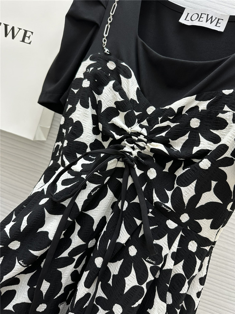 L0ew* fake two piece short sleeve dress replicas clothes