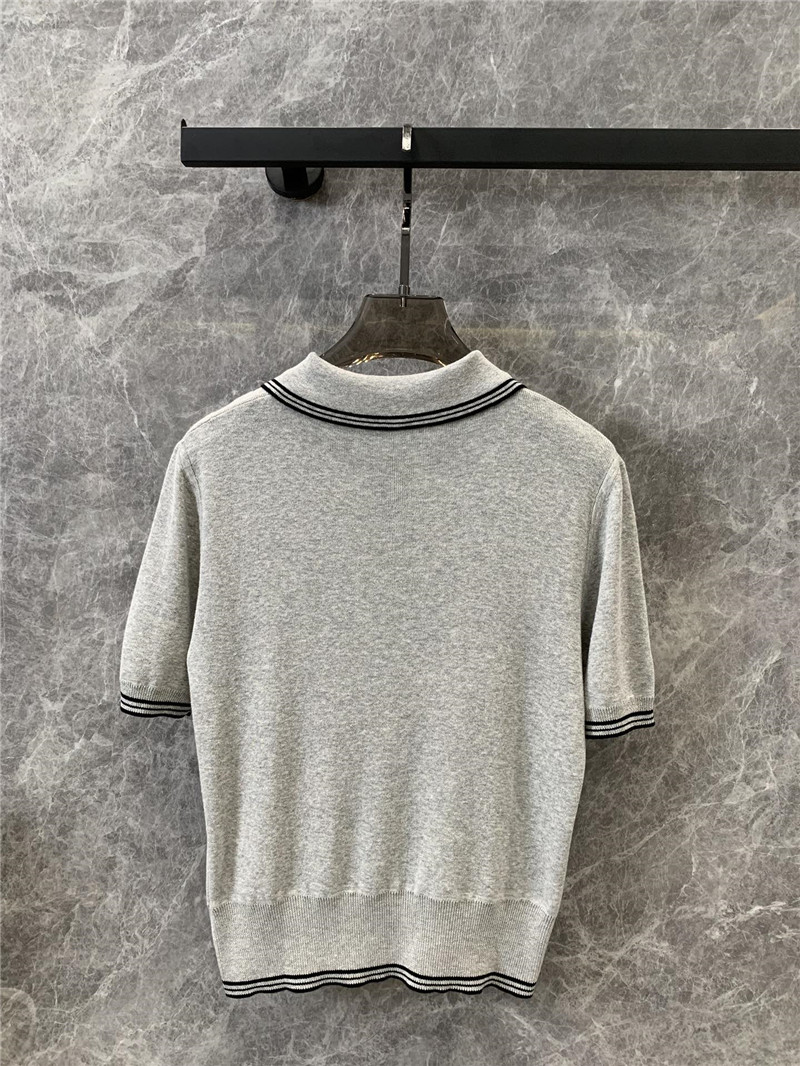 M1um1u high-end lapel knitted top replica clothing