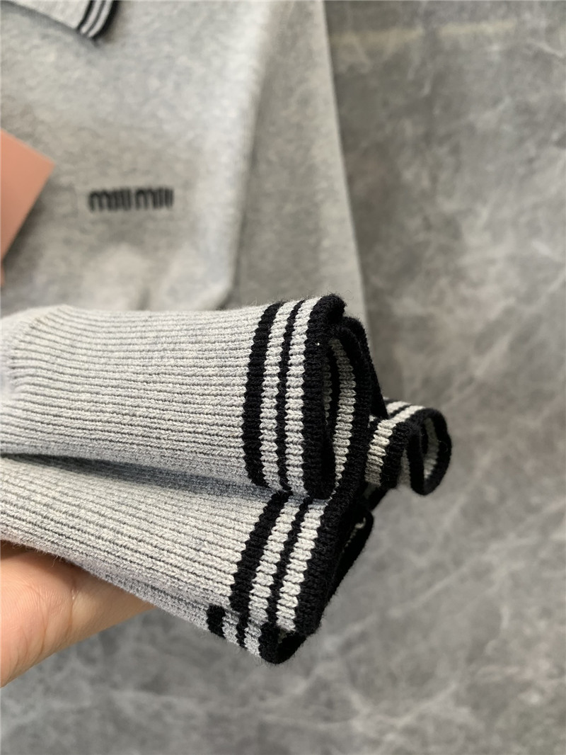 M1um1u high-end lapel knitted top replica clothing