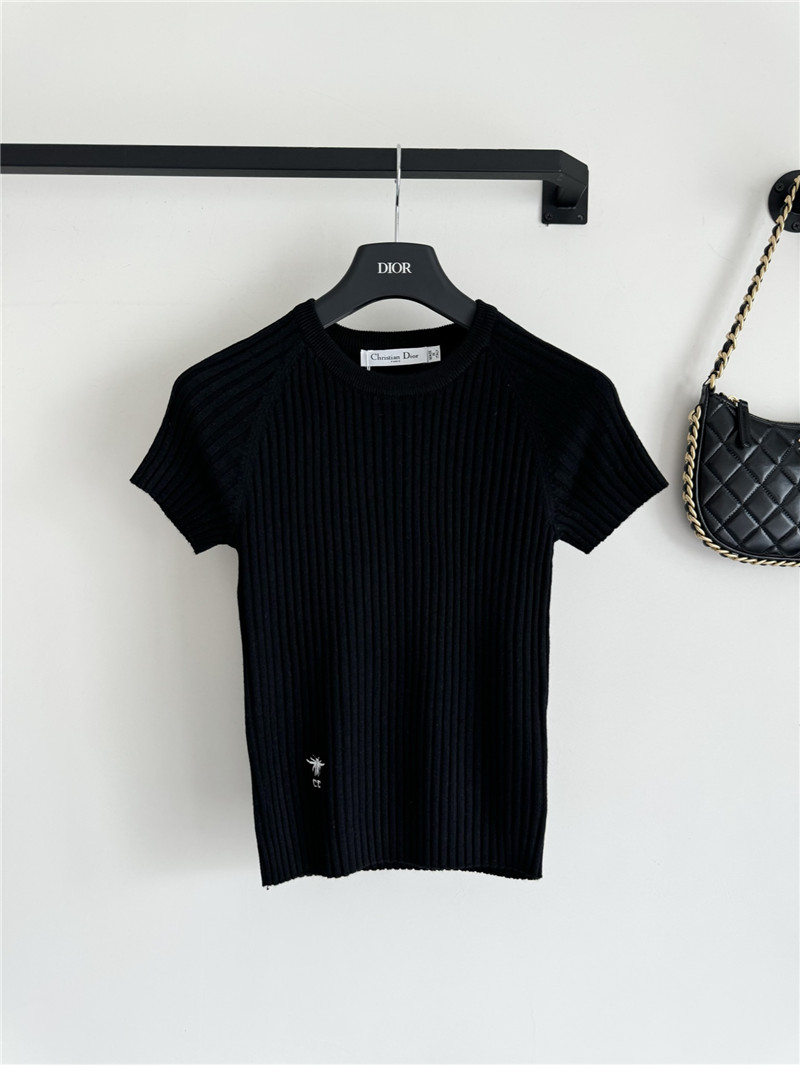 D10r knitted striped short-sleeved top replica designer clothes