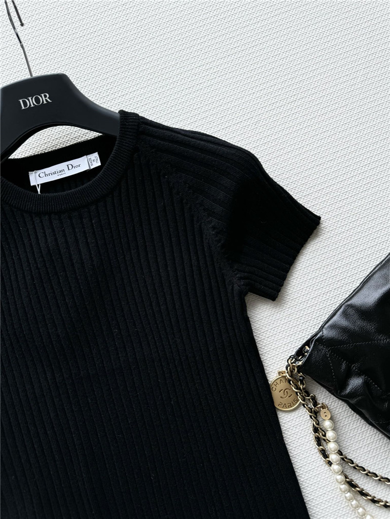 D10r knitted striped short-sleeved top replica designer clothes