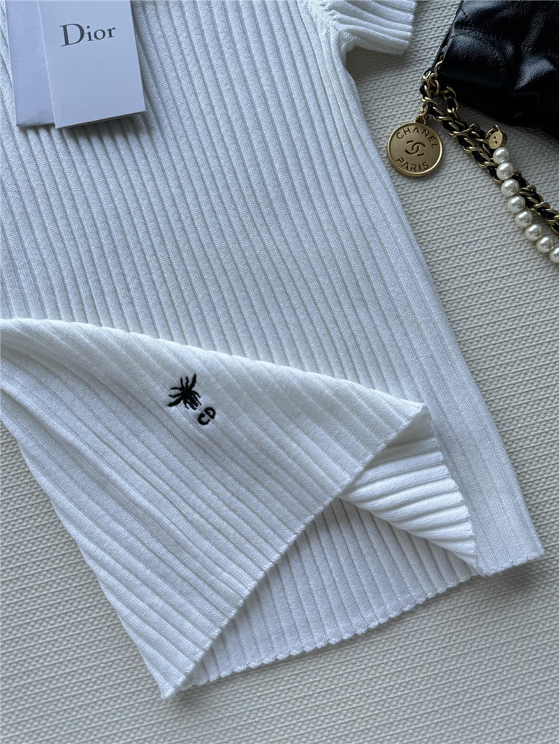 D10r knitted striped short-sleeved top replica designer clothes