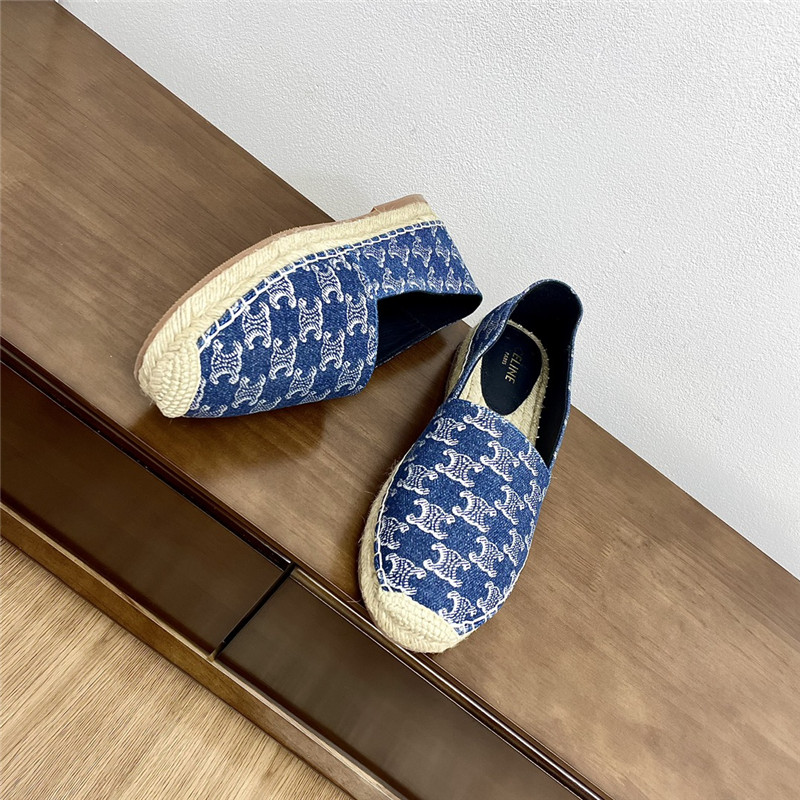 Ce1i*e triomphe stamped denim espadrilles