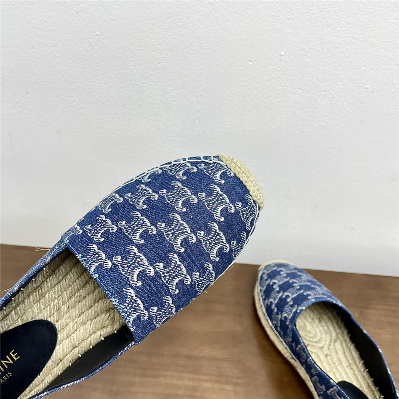 Ce1i*e triomphe stamped denim espadrilles
