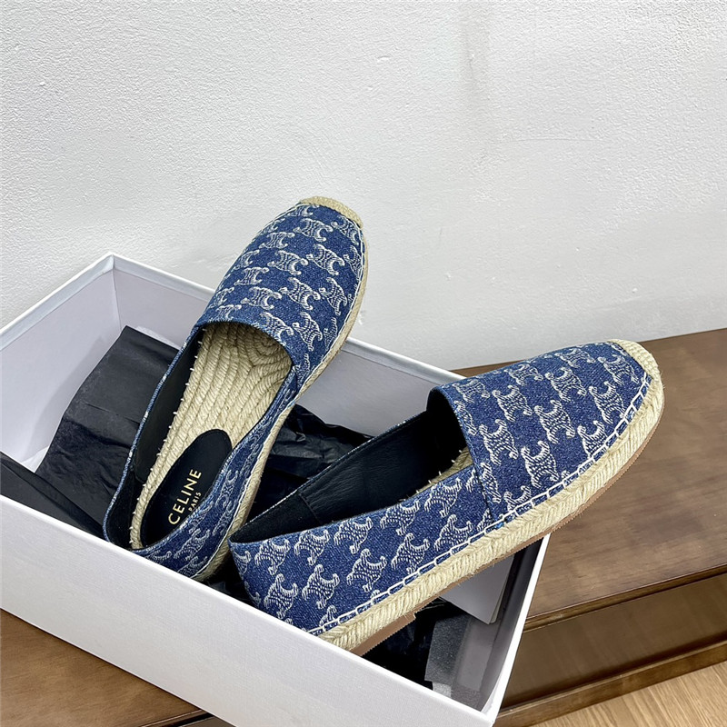 Ce1i*e triomphe stamped denim espadrilles