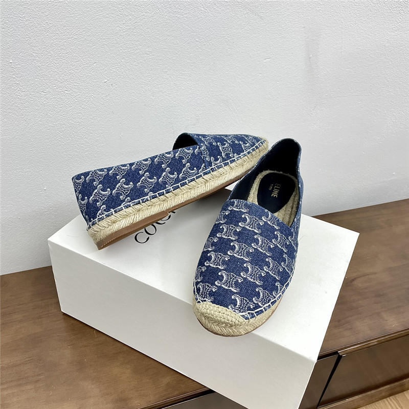 Ce1i*e triomphe stamped denim espadrilles